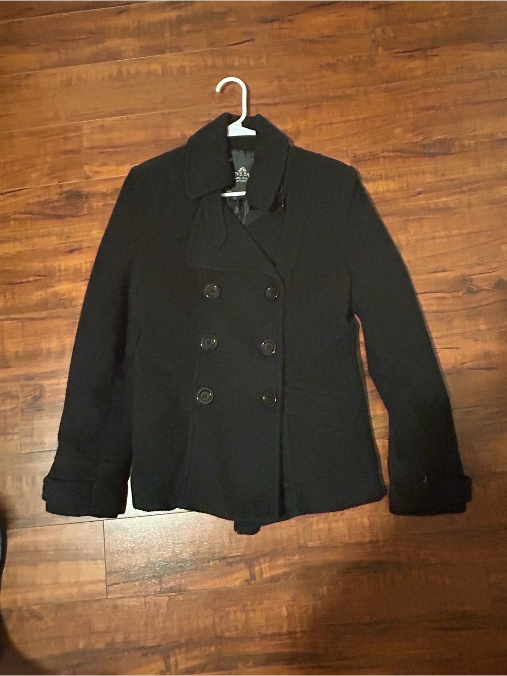 Classic Black Double-Breasted Women's Peacoat